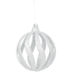 Boule de Noël argentée ajourée x6-Gifi Sale