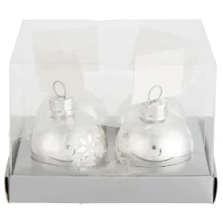 Boule de Noël argentée porte-nom x4-Gifi Clearance