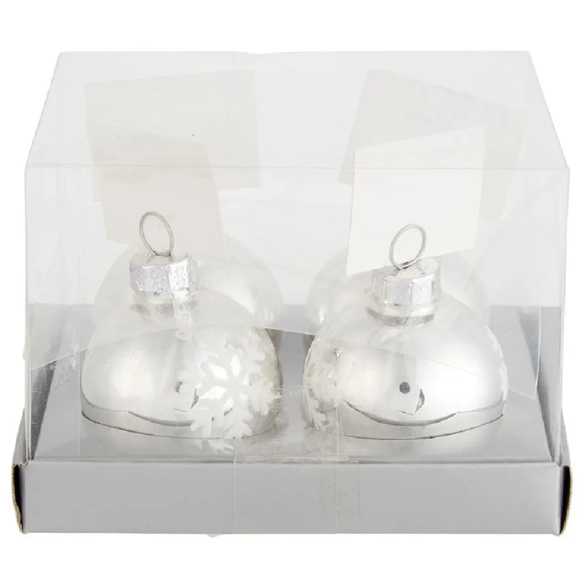 Boule de Noël argentée porte-nom x4-Gifi Clearance