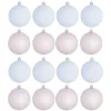 Boule de Noël blanc rose mat brillant x8-Gifi Outlet