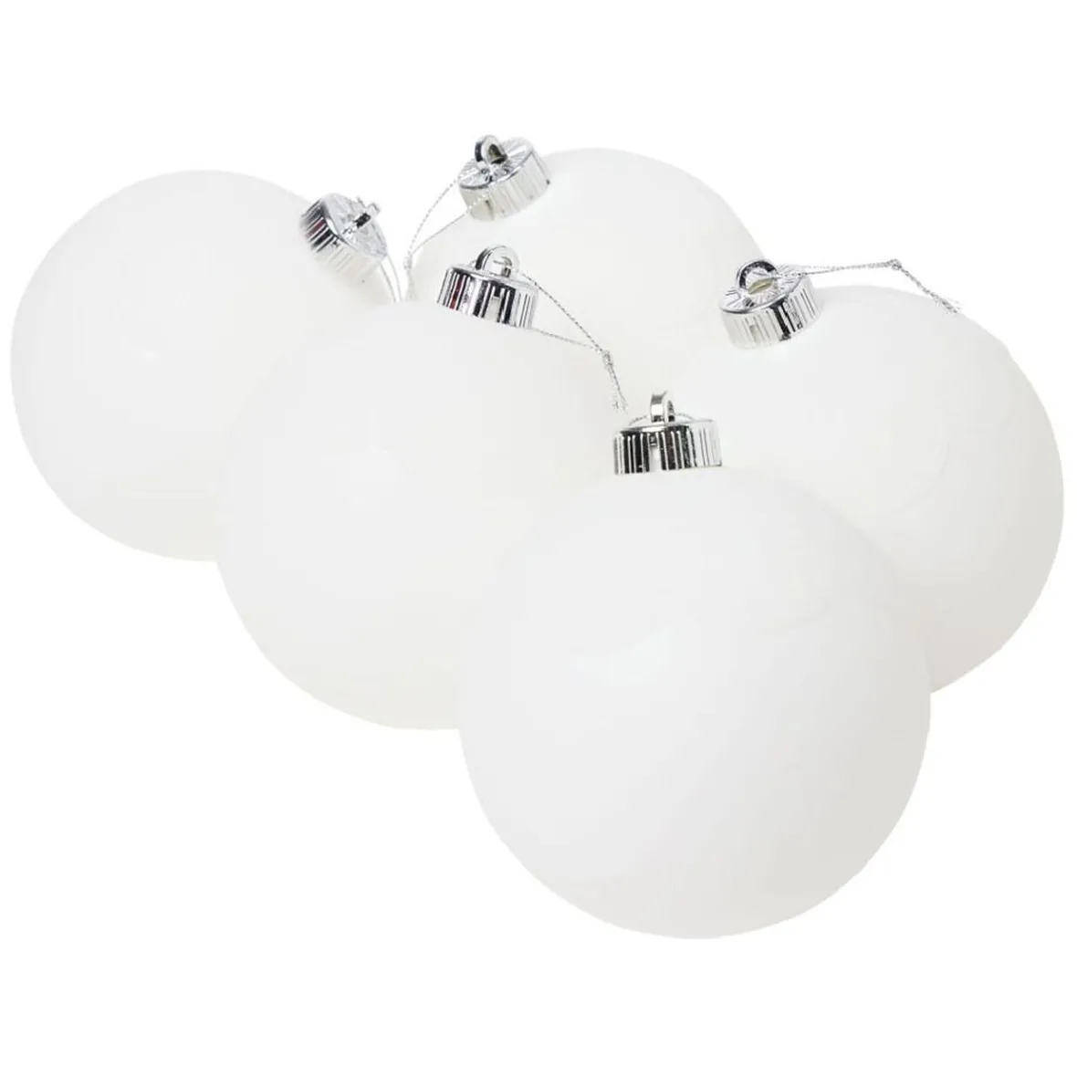 Boule de Noël blanche Ø12cm x5-Gifi Best