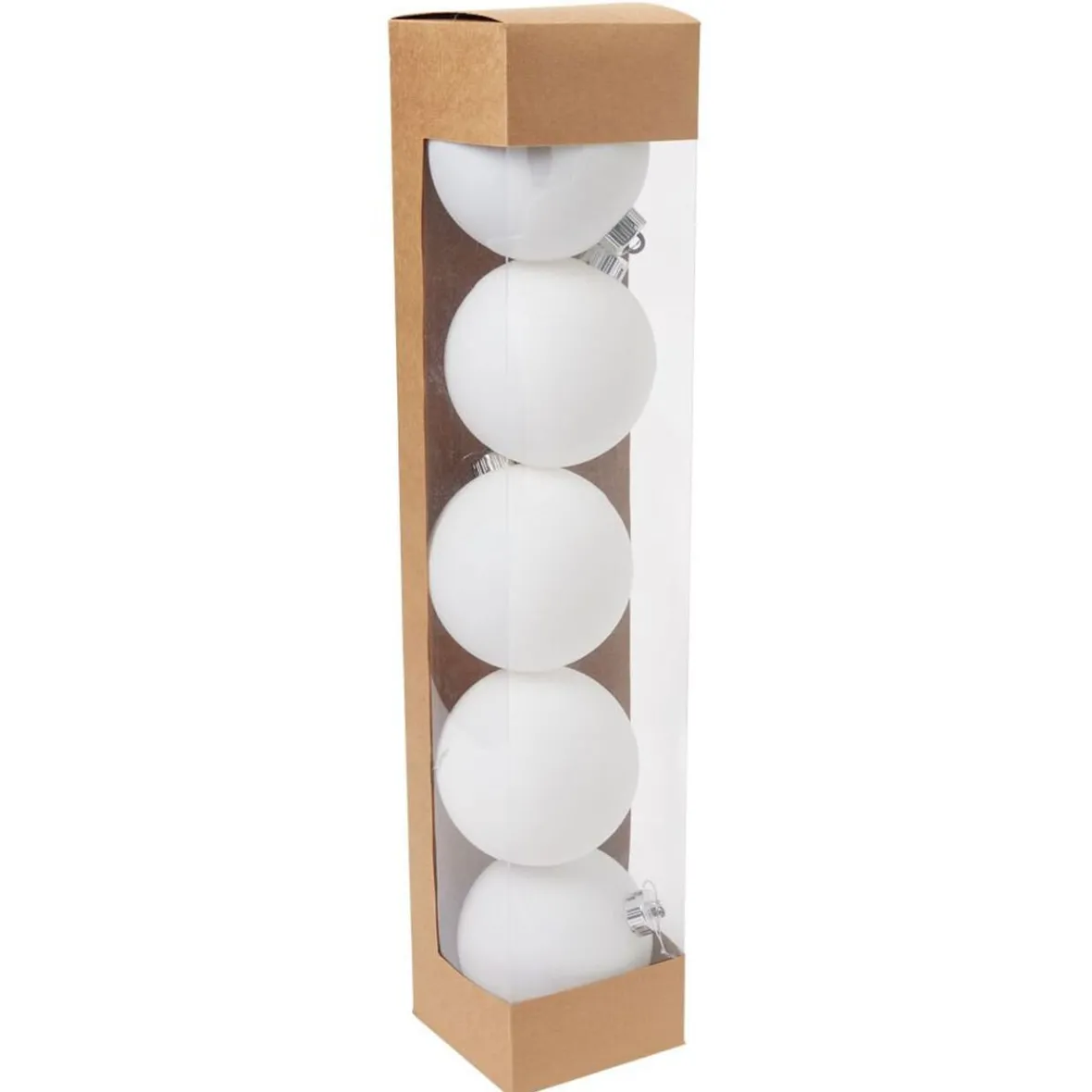 Boule de Noël blanche Ø12cm x5-Gifi Best