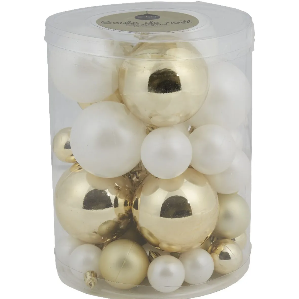 Boule de Noël blanche et dorée x 50-Gifi