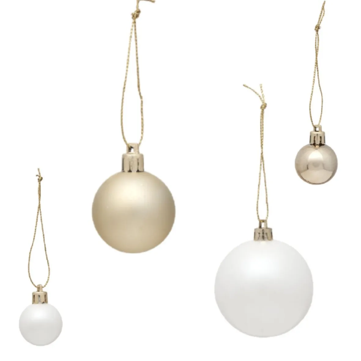 Boule de Noël blanche et dorée x 50-Gifi