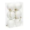 Boule de Noël blanche pailletée x6-Gifi Sale