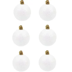 Boule de Noël blanche pailletée x6-Gifi Sale