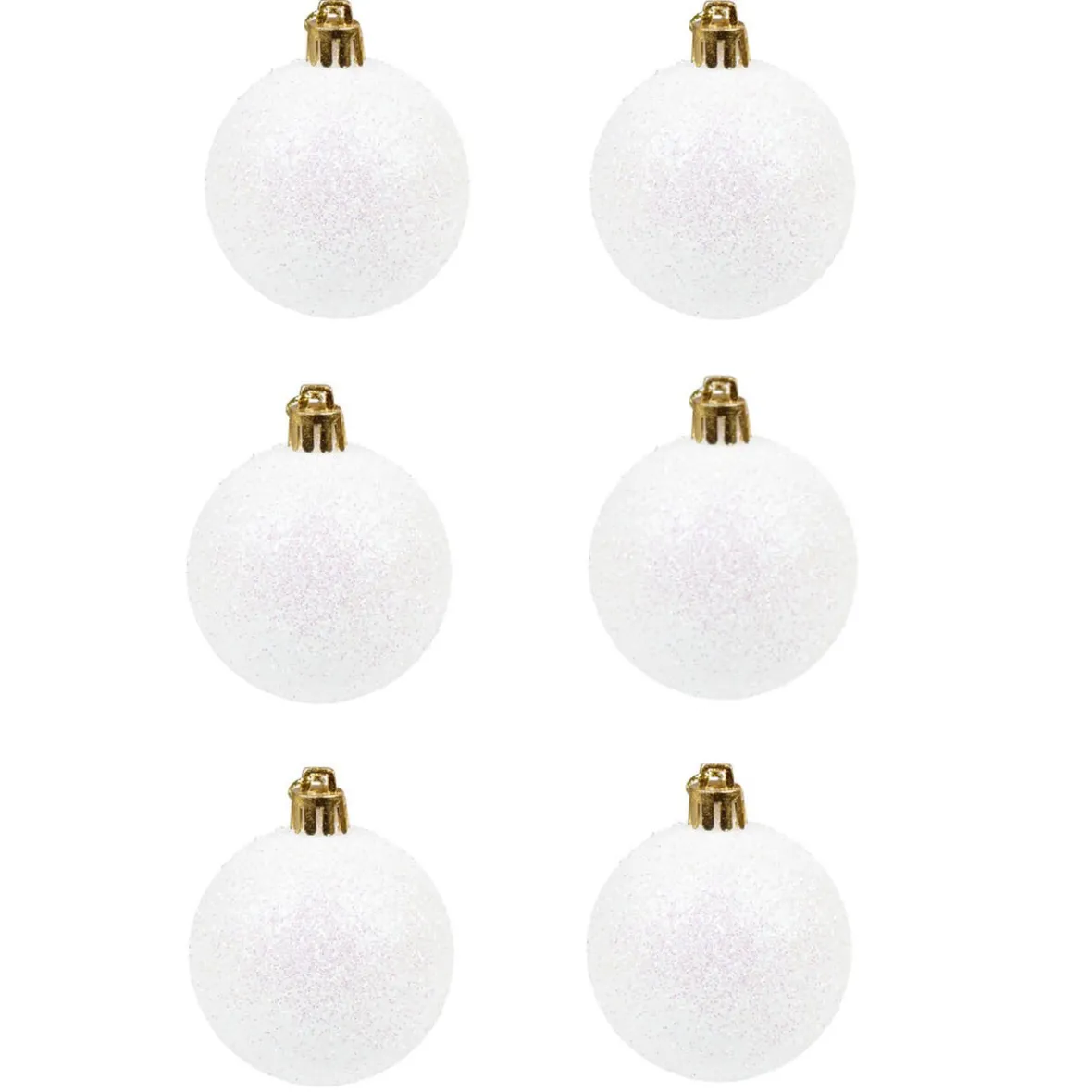 Boule de Noël blanche pailletée x6-Gifi Sale