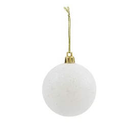 Boule de Noël blanche pailletée x6-Gifi Sale