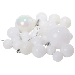 Boule de Noël blanche taille et finition différentes x50-Gifi Discount