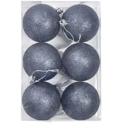 Boule de Noël bleu Ø6 cm x6-Gifi