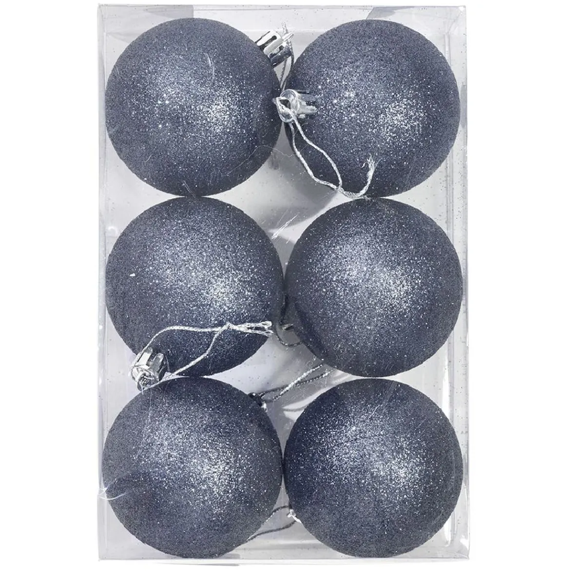 Boule de Noël bleu Ø6 cm x6-Gifi