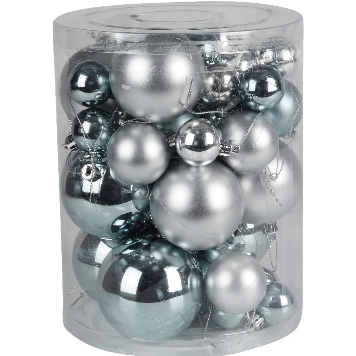 Boule de Noël bleu et argent x 50-Gifi Discount