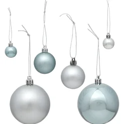 Boule de Noël bleu et argent x 50-Gifi Discount