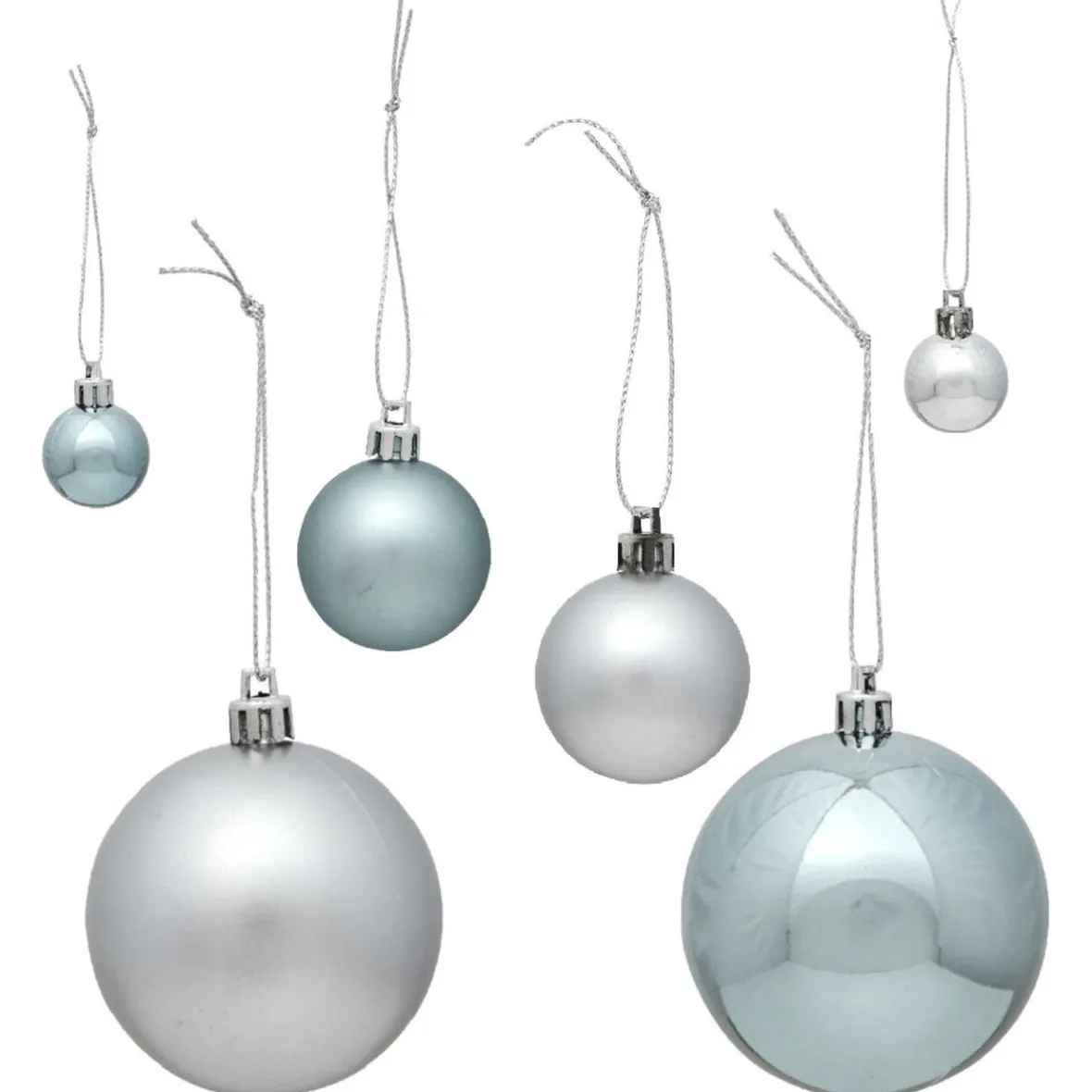 Boule de Noël bleu et argent x 50-Gifi Discount