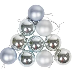Boule de Noël bleu et argenté x10-Gifi Discount