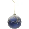 Boule de Noël bleu et doré Ø8 cm-Gifi Clearance