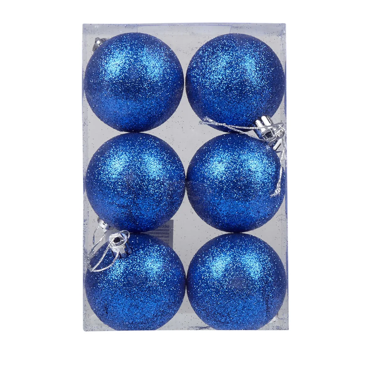 Boule de Noël bleue pailletée x6-Gifi Online