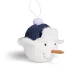 Boule de Noël bonhomme de neige fourrure blanc Ø12cm-Gifi New