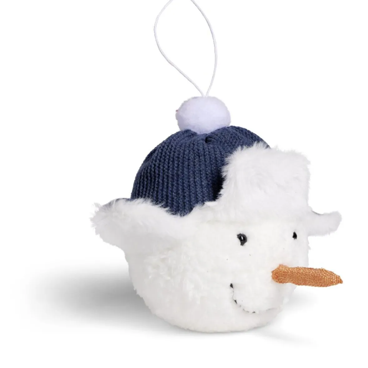 Boule de Noël bonhomme de neige fourrure blanc Ø12cm-Gifi New