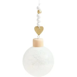 Boule de Noël Ø8cm - 3 modèles blanc/gris/marron-Gifi Discount