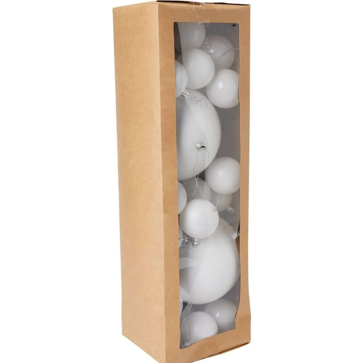 Boule de Noël Ø7cm x30 et Ø15cm x2 blanc-Gifi Best