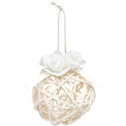 Boule de Noël déco fleur en rotin-Gifi Outlet
