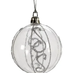 Boule de Noël décor argenté-Gifi Discount