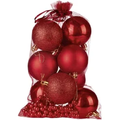 Boule de noël décor lisse et pailleté x10-Gifi