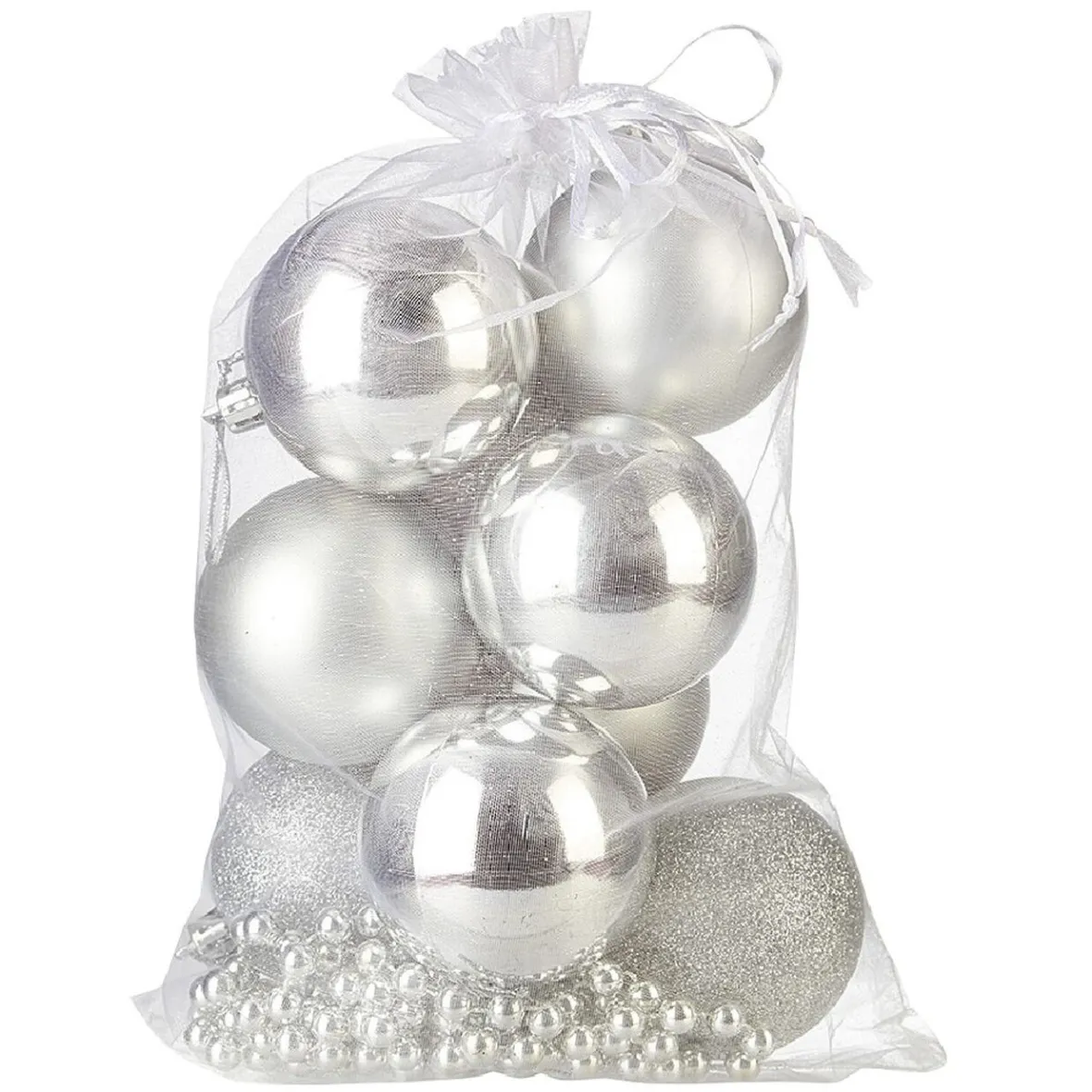 Boule de noël décor lisse et pailleté x10-Gifi