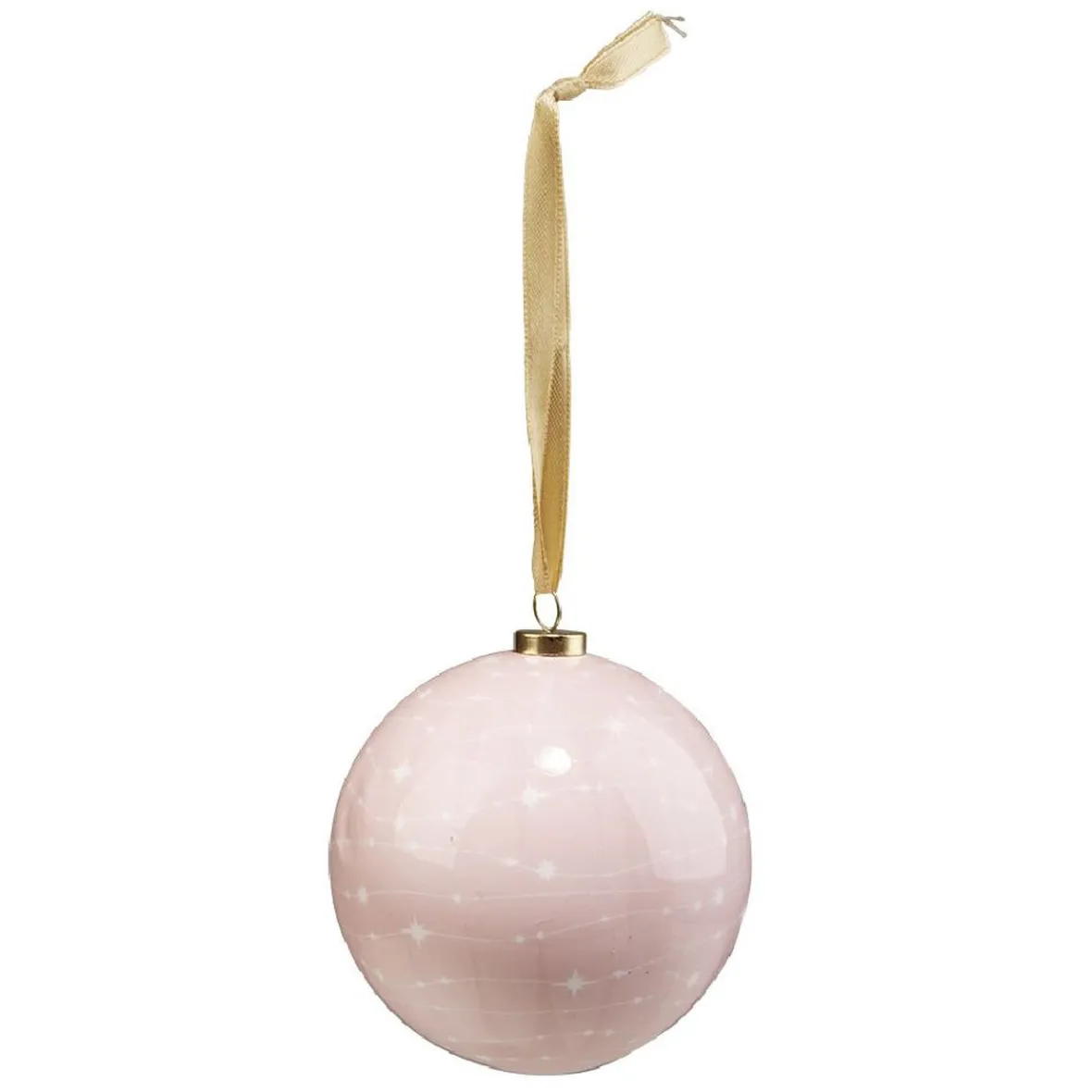 Boule de Noël design blanc doré Ø8cm-Gifi
