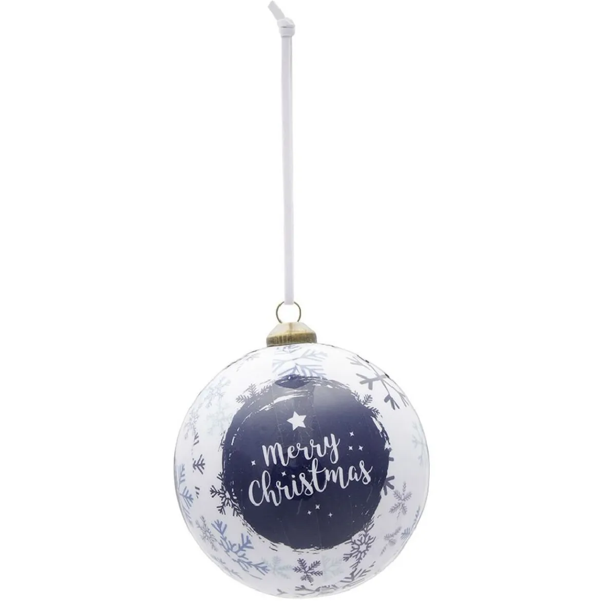 Boule de Noël design boréal bleu et blanc Ø8 cm-Gifi Outlet