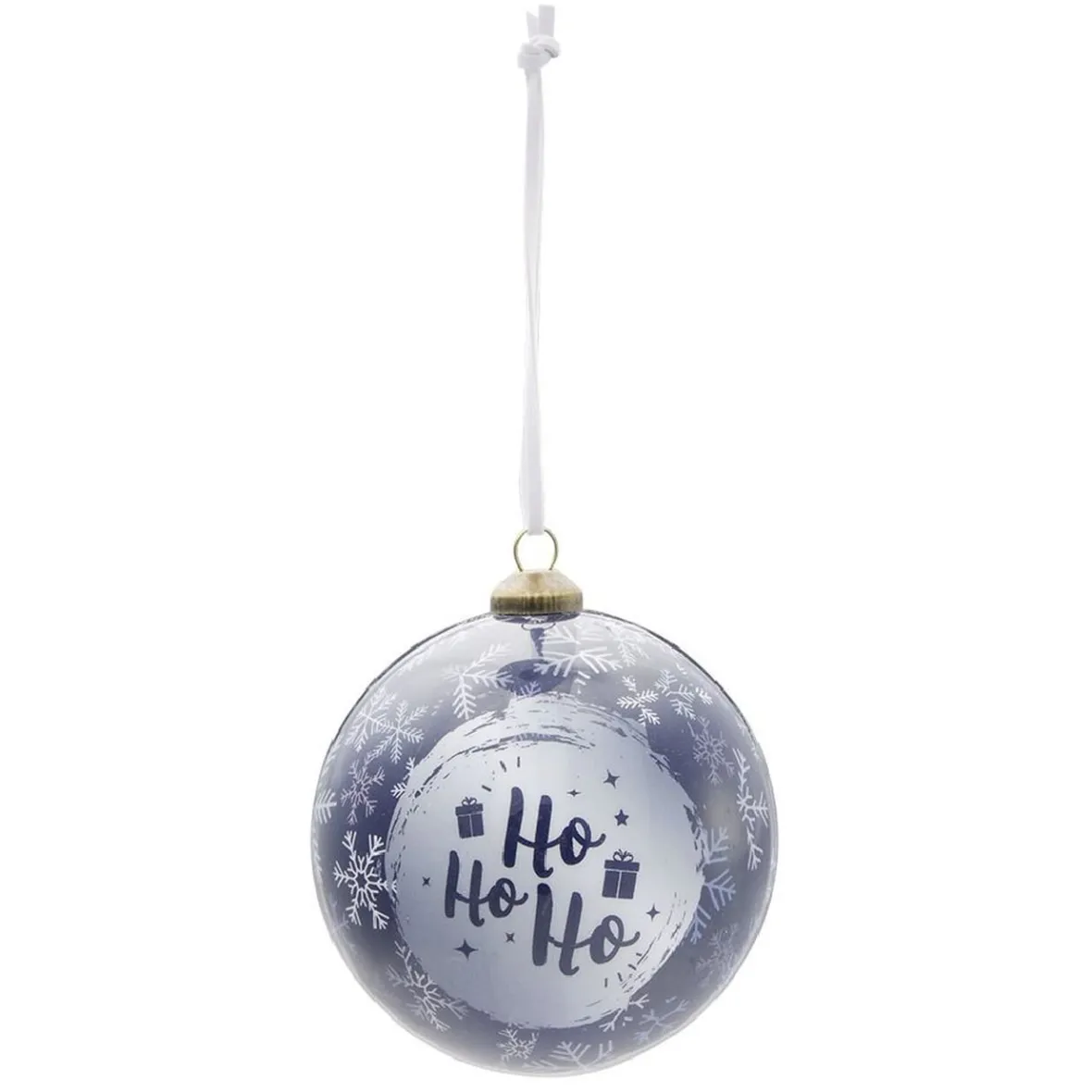 Boule de Noël design boréal bleu et blanc Ø8 cm-Gifi Outlet