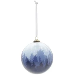 Boule de Noël design boréal bleu et blanc Ø8 cm-Gifi Outlet