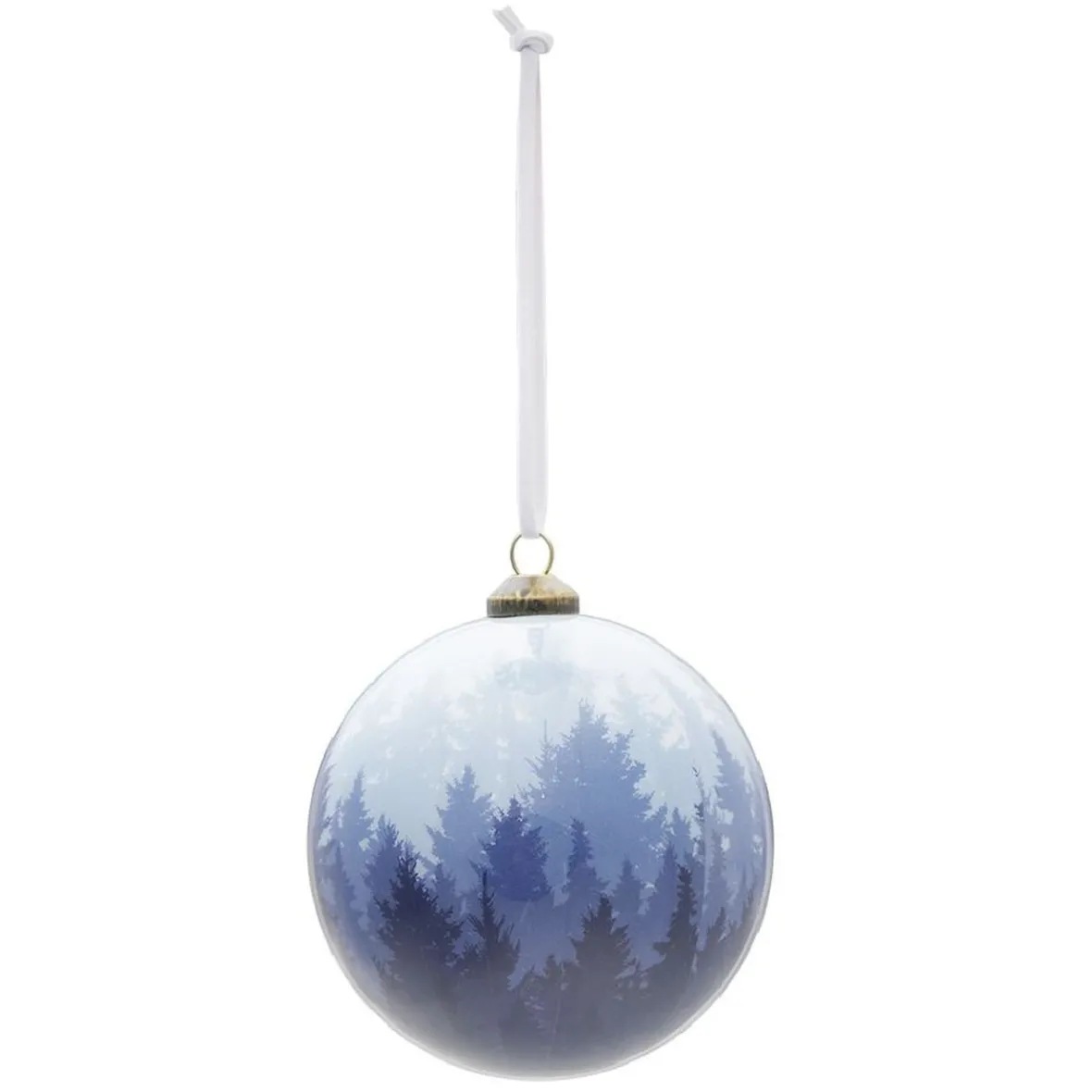 Boule de Noël design boréal bleu et blanc Ø8 cm-Gifi Outlet