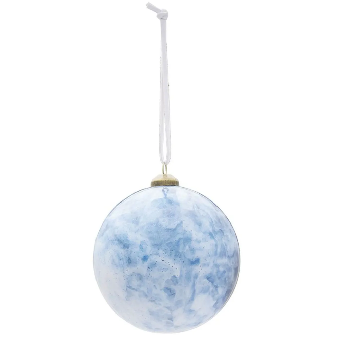 Boule de Noël design boréal bleu et blanc Ø8 cm-Gifi Outlet