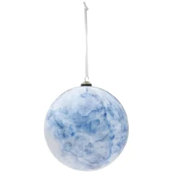 Boule de Noël design boréal bleu et blanc Ø12 cm-Gifi