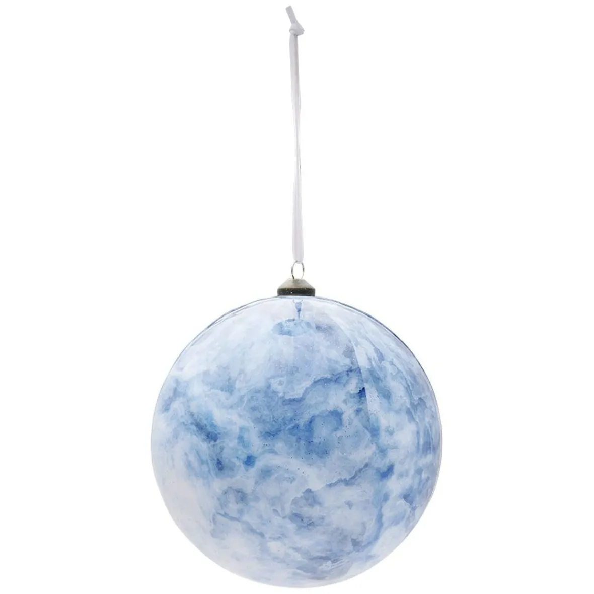 Boule de Noël design boréal bleu et blanc Ø12 cm-Gifi