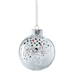 Boule de Noël Disney 101 Dalmatiens fausse neige blanc noir rouge-Gifi Outlet