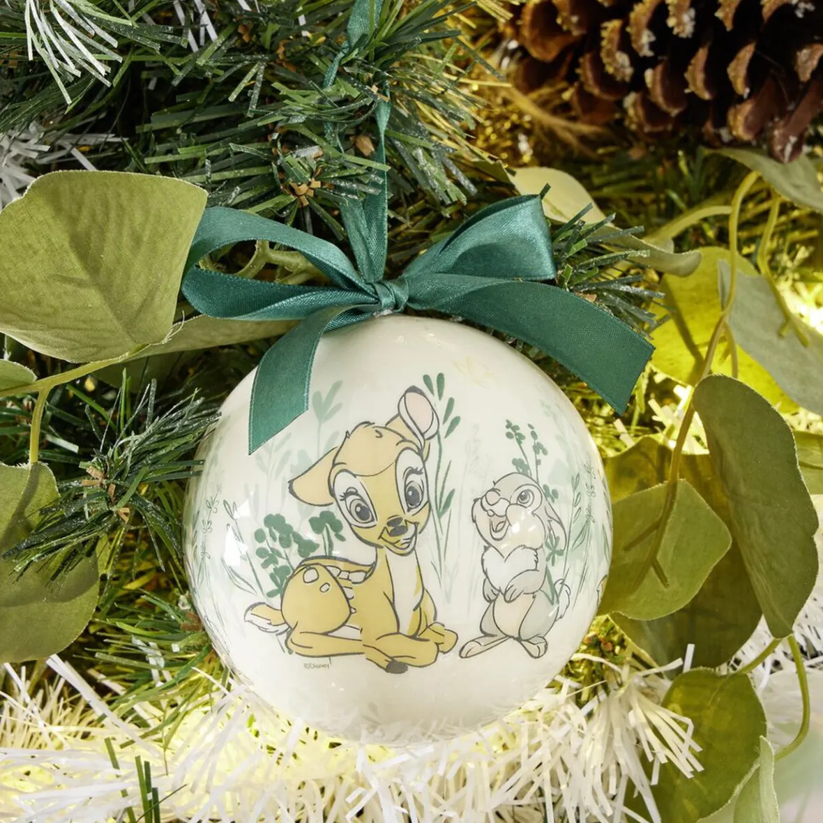 Boule de Noël Disney Bambi blanche et verte-Gifi Hot