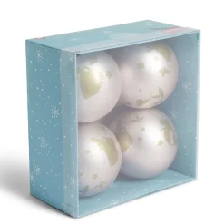 Boule de Noël Disney Bambi rose Ø8cm x4-Gifi Outlet