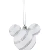 Boule de Noël Disney forme tête de Mickey rayé blanc et argenté-Gifi Clearance