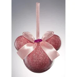 Boule de Noël Disney forme Mickey avec noeud ruban rose-Gifi Outlet