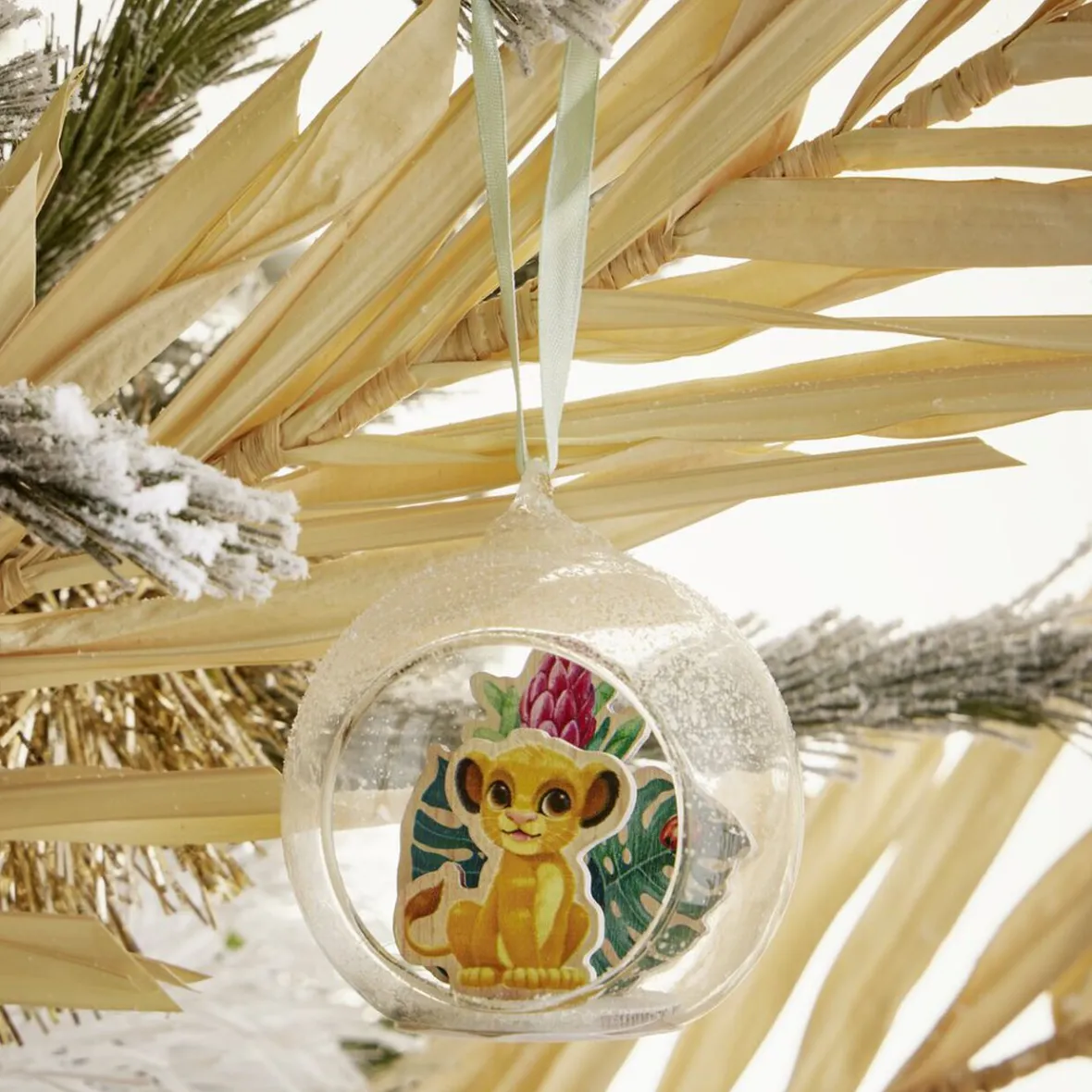Boule de Noël Disney Le Roi Lion en verre et bois Ø8cm-Gifi