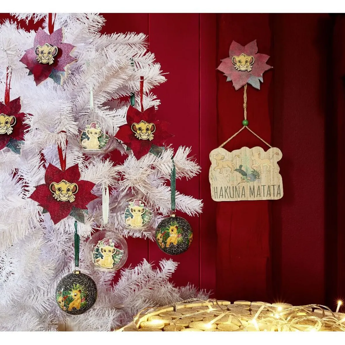 Boule de Noël Disney Le Roi Lion en verre et bois Ø8cm-Gifi