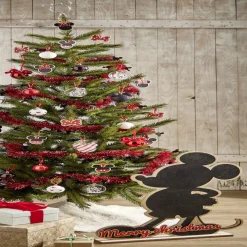 Boule de Noël Disney Mickey Minnie en verre et bois Ø8cm-Gifi Discount