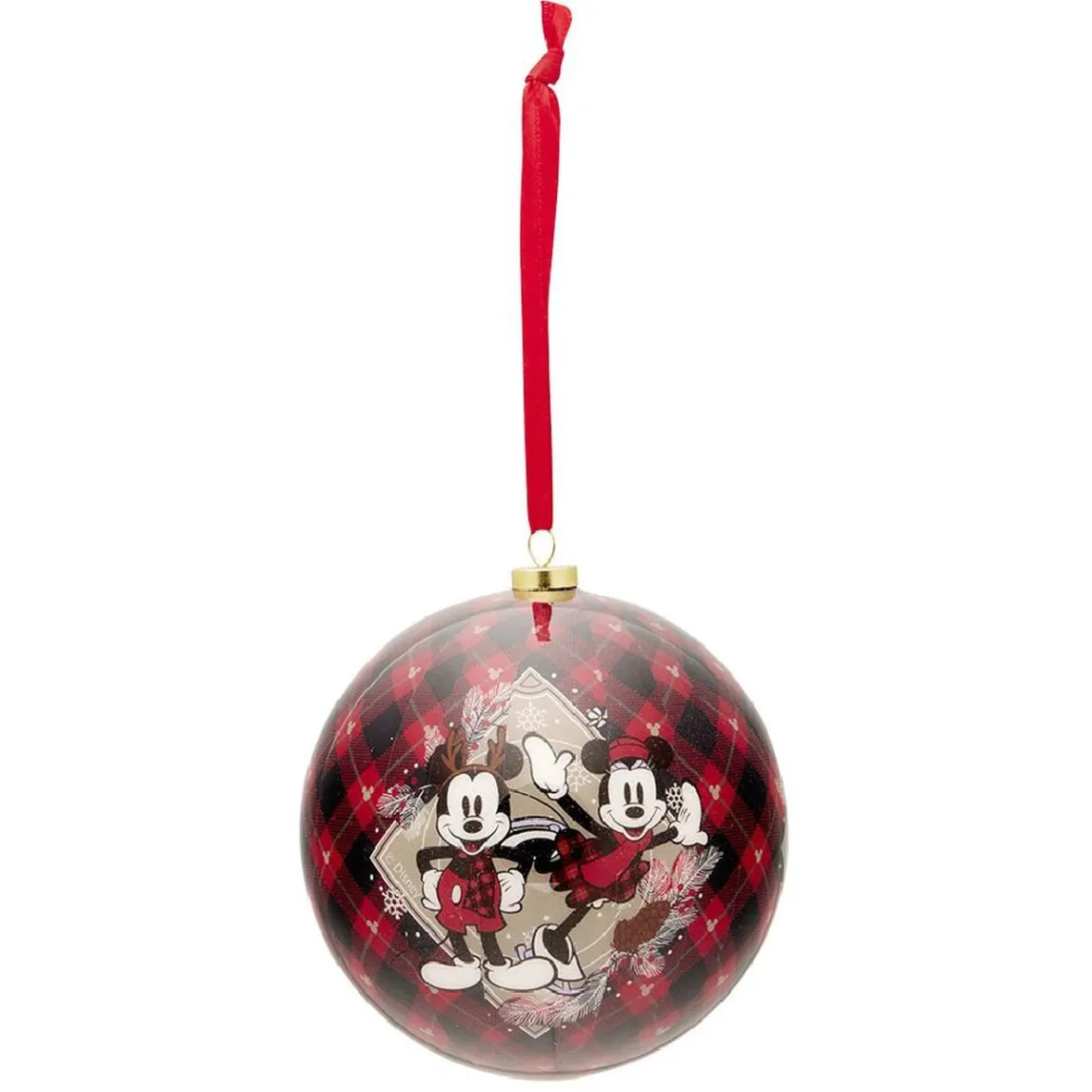 Boule de Noël Disney Minnie Mickey rouge et noire Ø10cm-Gifi Hot
