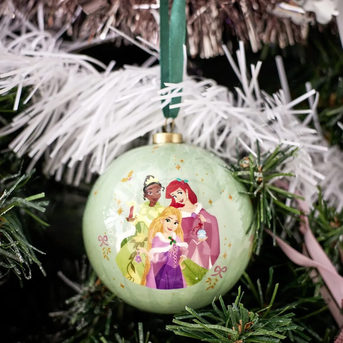 Boule de Noël Disney Princesses vert Ø7,5cm-Gifi Clearance