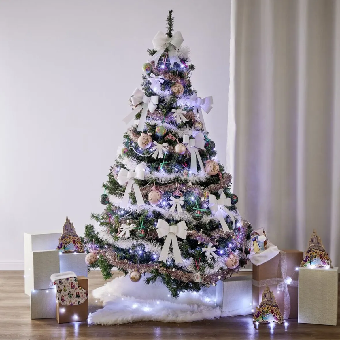 Boule de Noël Disney Princesses en verre et bois Ø8cm-Gifi Online