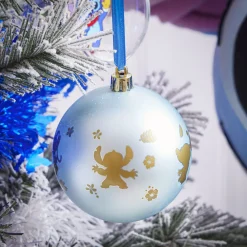 Boule de Noël Disney Stitch bleu Ø8cm x4-Gifi
