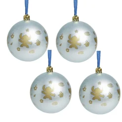 Boule de Noël Disney Stitch bleu Ø8cm x4-Gifi